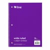 C-Line Products One-Subject Notebook, 70 Page, Wide Ruled, Purple, 12PK 22039